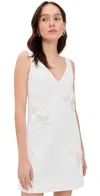 Self-portrait White Crepe Embellished Flower Mini Dress White In White