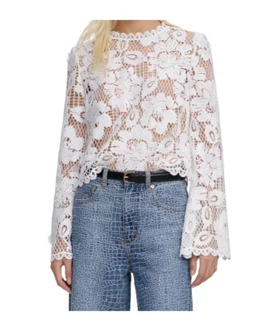 Self-portrait Long-sleeved T-shirt In White