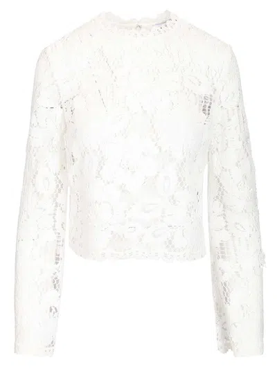 Self-portrait White Crochet Lace Top Tops White