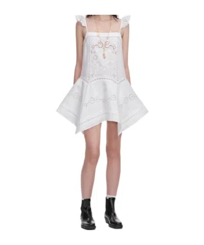 Self-portrait White Embroidered Mini Dress