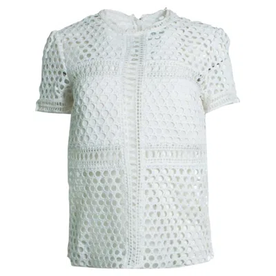 Pre-owned Self-portrait , White Open Lace Top
