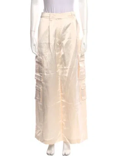 Pre-owned Self-portrait Wide Leg Pants In Neutral
