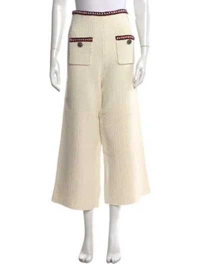 Pre-owned Self-portrait Wide Leg Pants In Neutral