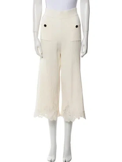 Pre-owned Self-portrait Wide Leg Pants W/ Tags In Neutral