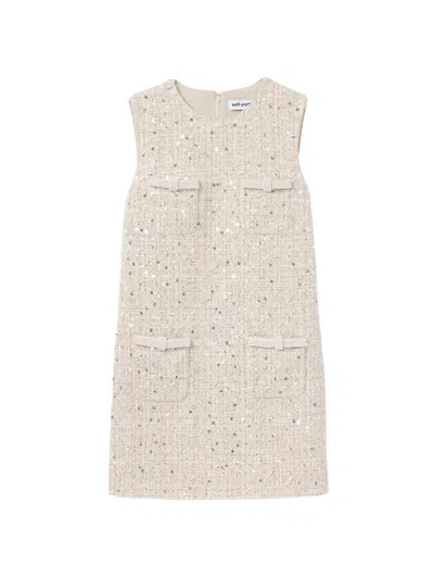 Self-portrait Women's Embellished Bouclé Shift Minidress In Neutral