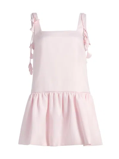 Self-portrait Women's Flower Taffeta A-line Minidress In Pink