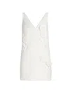 Self-portrait White Crepe Embellished Flower Mini Dress White In White