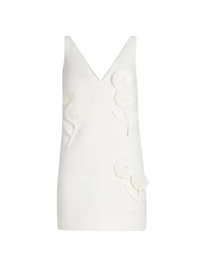 SELF-PORTRAIT WOMEN'S PAILLETTE-EMBELLISHED FLOWER-APPLIQUÉ MINIDRESS