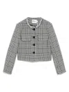Self-portrait Houndstooth Embellished Trim Cropped Jacket