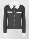 Self-portrait Self Portrait Cardigan With Contrasting Collar In Black