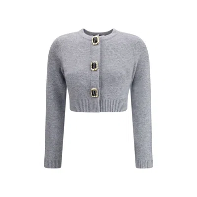 Self-portrait Wool Cardigan In Gray