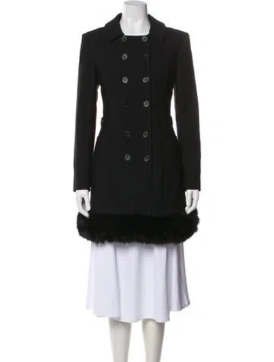 Pre-owned Self-portrait Wool Coat In Black