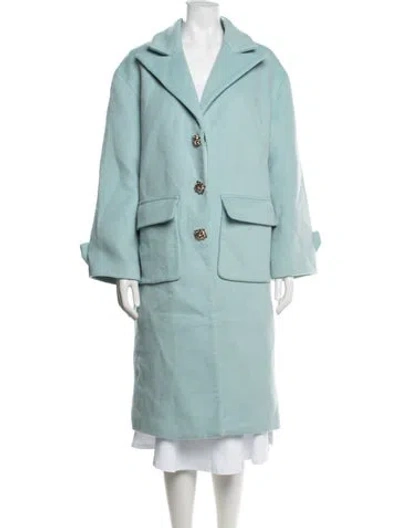 Pre-owned Self-portrait Wool Coat In Blue
