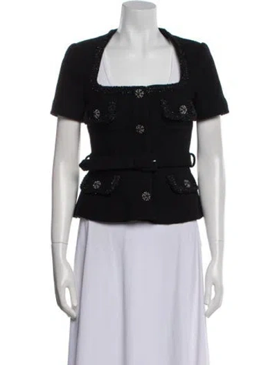 Pre-owned Self-portrait Wool Evening Jacket In Black