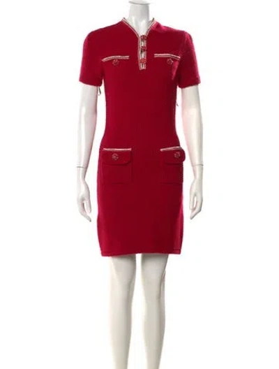 Pre-owned Self-portrait Wool Knee-length Dress In Red