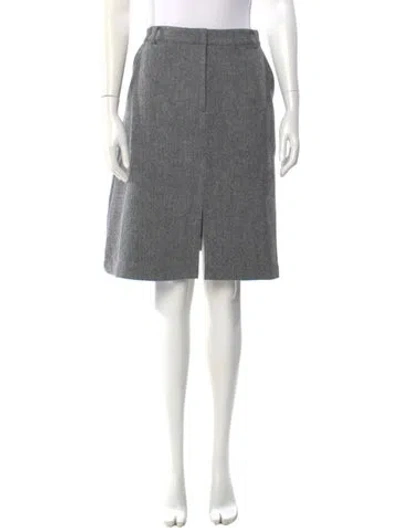 Pre-owned Self-portrait Wool Knee-length Skirt In Gray