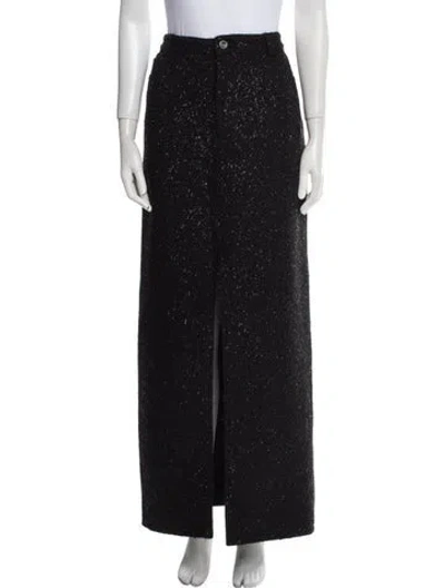 Pre-owned Self-portrait Wool Long Skirt In Black