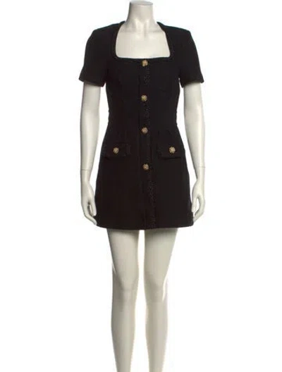 Pre-owned Self-portrait Wool Mini Dress In Black