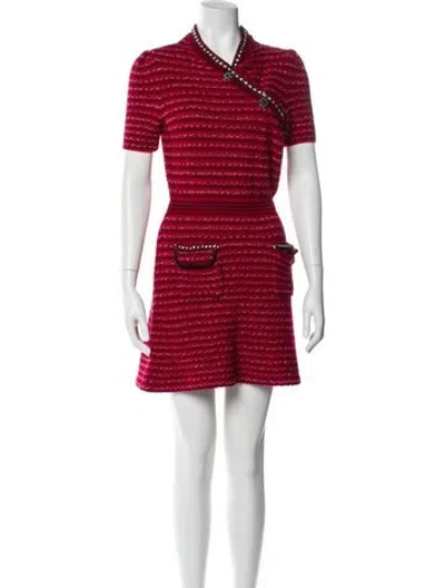Pre-owned Self-portrait Wool Mini Dress In Multi