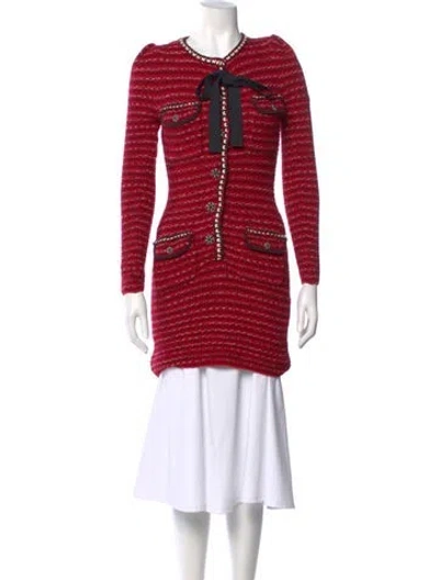 Pre-owned Self-portrait Wool Mini Dress In Red
