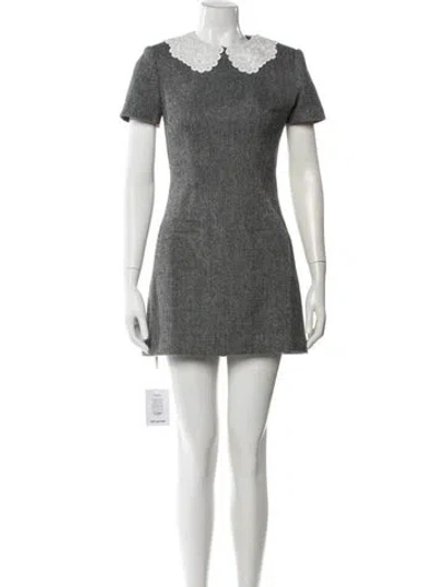 Pre-owned Self-portrait Wool Mini Dress W/ Tags In Gray