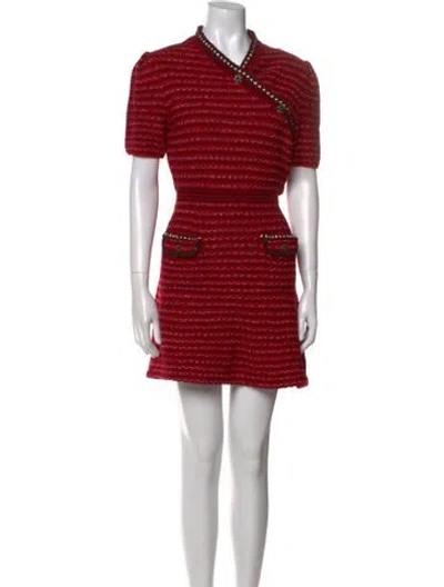 Pre-owned Self-portrait Wool Mini Dress W/ Tags In Multi