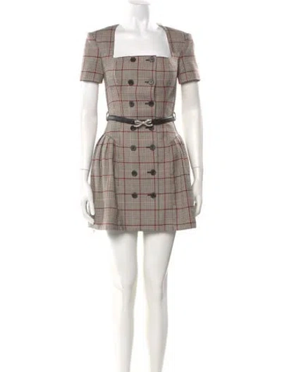 Pre-owned Self-portrait Wool Mini Dress W/ Tags In Neutral