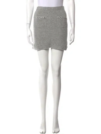 Pre-owned Self-portrait Wool Mini Skirt In Grey