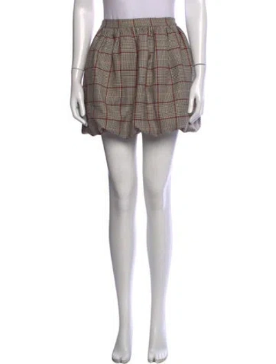 Pre-owned Self-portrait Wool Mini Skirt W/ Tags In Blue