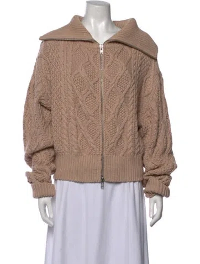 Pre-owned Self-portrait Wool Open Front Sweater In Neutrals