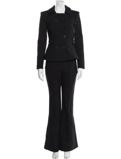 Pre-owned Self-portrait Wool Pant Set In Black