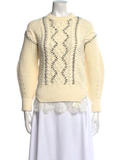 Pre-owned Self-portrait Wool Printed Sweater In Neutral