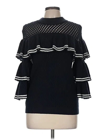 Pre-owned Self-portrait Wool Pullover Sweater In Black