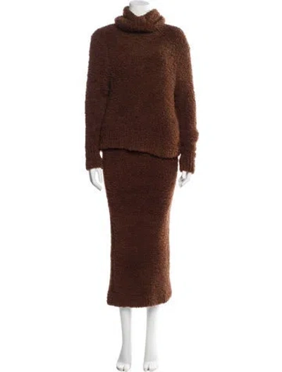 Pre-owned Self-portrait Wool Skirt Set W/ Tags In Brown