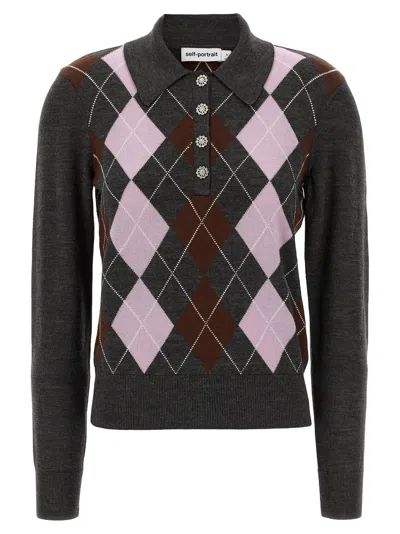 Self-portrait Wool Women's Cardigan In Multi