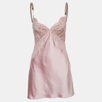 Pre-owned Self-portrait X Christopher Kane Pink Lace Mini Dress S
