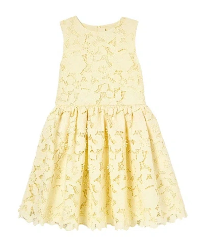 Self-portrait Yellow Sleeveless Lace Dress