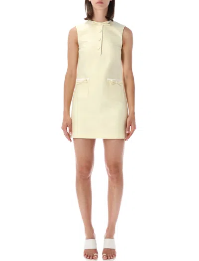 Self-portrait -inspired Floral Lace Mini Dress In Yellow
