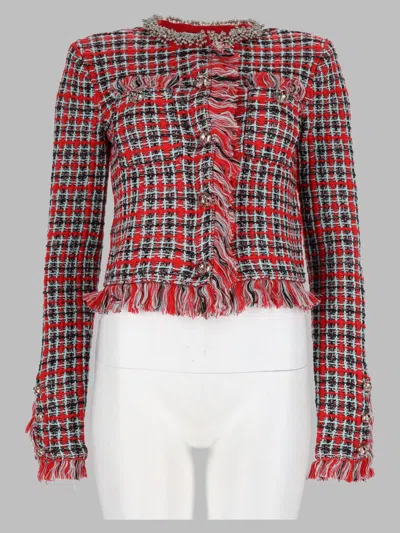 Self-portrait -inspired Cropped Jacket In Multi