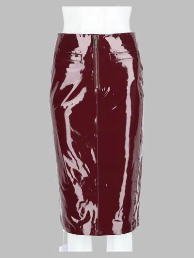 Self-portrait -inspired Mini Skirt With Lace-effect Detail In Burgundy