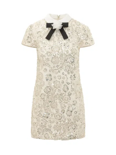 Self-portrait -inspired Sequin Mini Dress In Cream