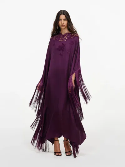 Self-portrait -style Asymmetric Mini Dress With Removable Belt In Viola