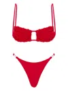 Selia Richwood Lia Ruffled Bikini In Red