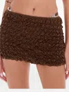 Selia Richwood Lia Ruffled Chain Mini Beach Skirt In Brown