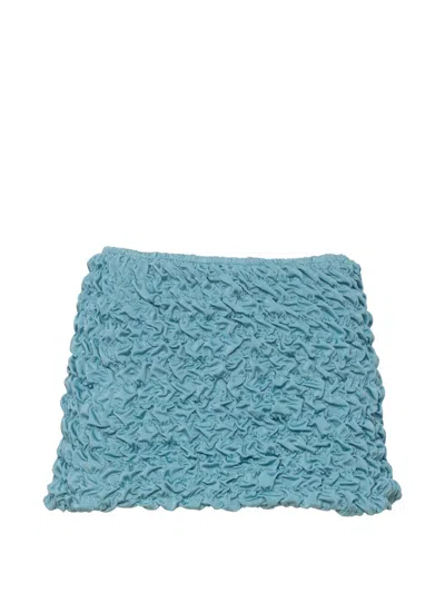 Selia Richwood Lia Shirred Mini Beach Skirt In Blue
