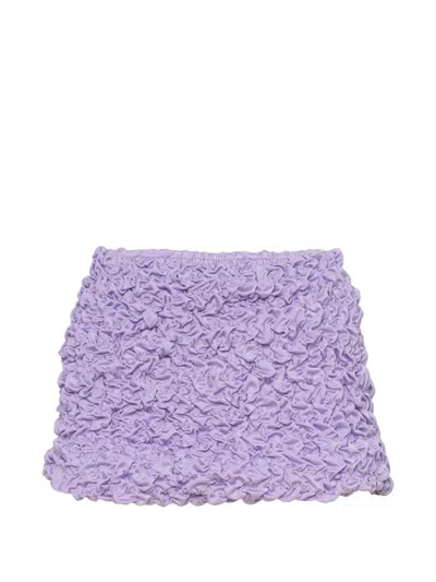 Selia Richwood Lia Shirred Mini Beach Skirt In Purple