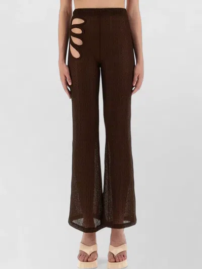 Selia Richwood Lily Pants Cut Out Design Sheer In Brown