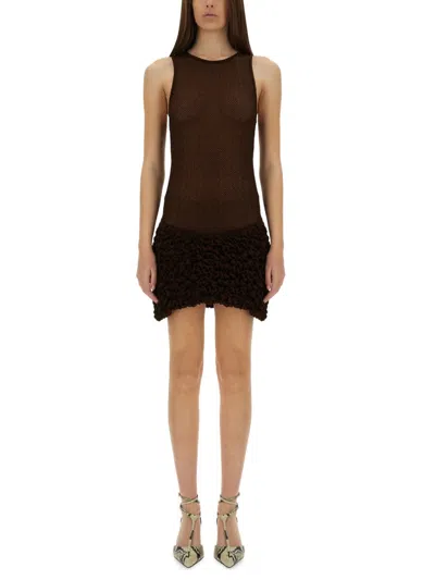Selia Richwood Poncik Ruffled Mini Dress In Brown