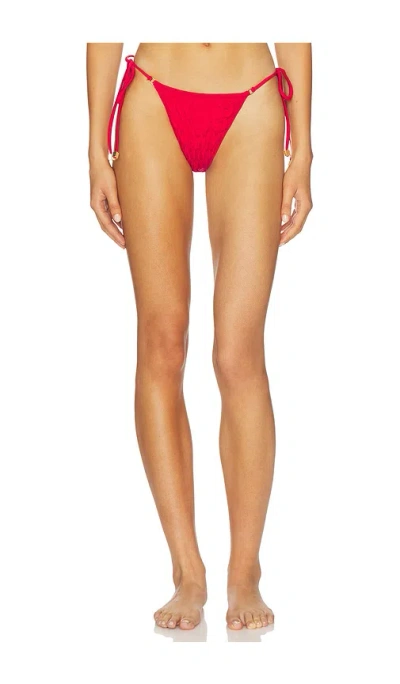 Selia Richwood Poncik Side Tie Bikini Bottom In Red