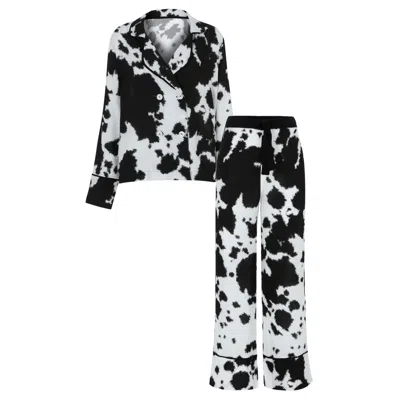 Seliarichwood Women's Black Cow Pyjama Set